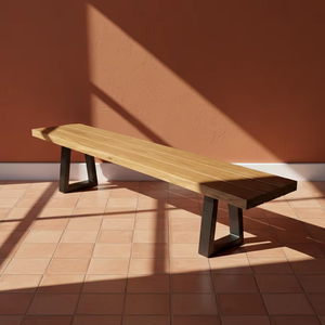 ม้านั่งไม้เรน ดีไซน์โครงไม้เนื้อแข็งและโลหะ ทนทาน เหมาะสำหรับการใช้งานในบ้านสไตล์โมเดิร์นอินดัสเทรียลและการใช้งานในธุรกิจบริการ - Product Image 5