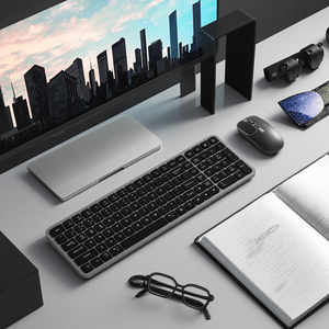 OEM ODM пользовательский компьютер 2,4G BT двухрежимный эргономичный офисный полноразмерный комбо с клавиатурой и мышью с мультимедийной функцией WIN98 - Product Image 2