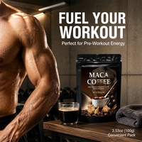 Poudre de café énergétique Maca, mélange de boisson instantanée pour hommes, vitalité et endurance, rafraîchissement rapide, 100g