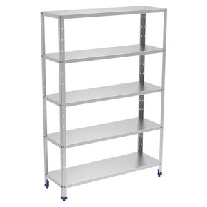 Estanterías de acero inoxidable de 5 niveles con estantes lisos 1000x400x1750mm EURAST 38005214 - Product Image 1