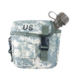 Botella de Agua Deportiva de Camuflaje para Caza, 1750 ml, 1.8L, 1.7L, Verde y Negra, Portátil, para Entrenamiento al Aire Libre, con Bolsas y Correas para el Hombro - Product Image 2