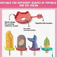 Support à glaces anti-goutte en silicone, design chat de dessin animé, plateau de drainage pour sucettes glacées, rangement de bureau