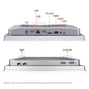 10.1 Inch Wide Screen True Flat Industrial Touch Panel PC Wall Mounted Embedded Industrial PC Fanless