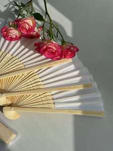 2026 New Wedding <b>Bamboo</b> Hand Fan Chic Gift Wholesale - Product Image 4
