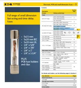 S505H ferrule S505H-V and S505SCH dc disconnect switch push connection resistance quartz match crackers EATON Bussmann fuse