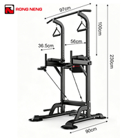 RONGNENG Tour de musculation robuste en acier, station de traction et de dips réglable pour la maison, la salle de sport et l'entraînement complet du corps en milieu communautaire