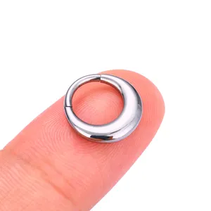 ASTM F136 anneau de nez en titane femmes anneaux de nez percés Simple segment articulé Clicker hommes nez Piercing bijoux