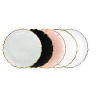 Assiettes de service en verre nordique de luxe de haute qualité, écologiques, de 13 pouces, couleur personnalisée, avec bord doré pour mariage, anniversaire, fête