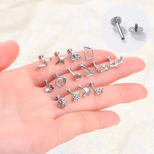 À la mode En Acier Inoxydable Lèvre Piercing <span class=keywords><strong>Bouche</strong></span> Labret Anneau Cadeau Tragus Helix Bijoux Divers Oreille Cartilage Boucle D'oreille Punk - Product Image 2