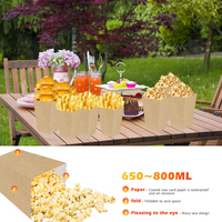 Boîtes à Popcorn en Carton Rigide Kraft Biodégradable avec Logo Personnalisé, Laminage Brillant, Écologiques, pour Petites Fêtes et Soirées Cinéma