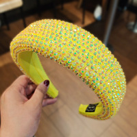 Nuevas Diademas de Cristal con Pedrería Brillante para Mujer, Diadema Ancha y Gruesa de Esponja