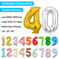 Fournisseur en gros de ballons de fête jetables, décoration pour fêtes d'anniversaire 40 ans, bannière noire et or, rideau en feuille, ballons en promotion