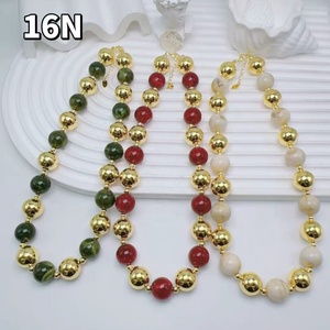 Collier de perles rondes colorées en acrylique de 16 mm, style Bohème exagéré, pour femmes, idéal pour l'été et la plage - Product Image 2