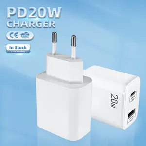 Pd20w US Eu 벽 전화 충전기 고속 충전 휴대 전화 충전기 USB 벽 충전기 배터리 및 전원 공급 장치 20W 2 년