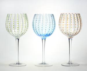 SXGC squisito Design moderno vortica punti blu <span class=keywords><strong>rosa</strong></span> verde colorato di vino rosso <span class=keywords><strong>vetro</strong></span> trasparente gambizzato <span class=keywords><strong>calici</strong></span> - Product Image 1