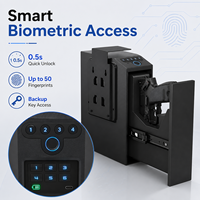 Coffre-fort biométrique à accès rapide pour armes à feu, coffre-fort pour pistolet à empreintes digitales, boîte de rangement murale pour arme à feu, pour chevet, bureau