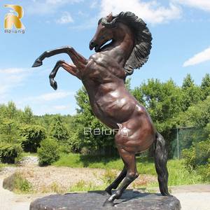 Outdoor jardim vida tamanho completo bronze salto cavalo estátua escultura - Product Image 4