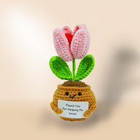 Poupée de pantalon en forme de lotus positif Crochet avec carte cadeau d'appréciation de la fête des enseignants de la Saint-Valentin