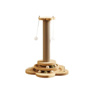 <b>Cat</b> <b>Tree</b> With Sisal <b>Scratching</b> Post And Toy Balls For <b>Cats</b> 1 Level Durable Design Solid Pattern - Product Image 1