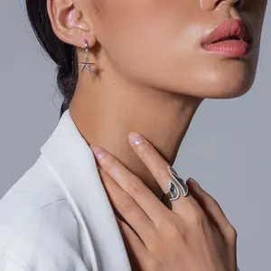 New Arrive Fashion 925 silver Jewelry High Quality Elegant Sear Star Pendant Earrings