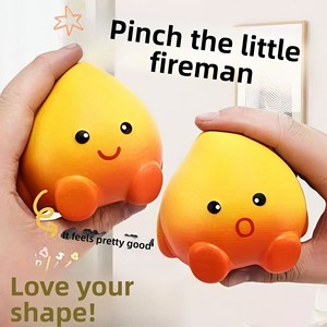 Cute <b>Fire</b> Man Pinch Le Slow Rebound Stress Release Decompression Toy PU for Ages 14+ - Product Image 3