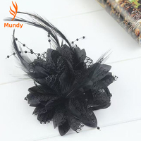 Pince à cheveux en plumes et fleurs de soie pour fêtes, mariages, cosplay, séances photo, mariages, scènes et événements