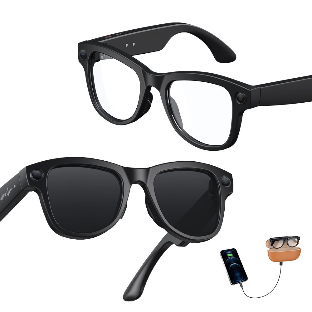 GS5 Max AI Smart Glasses 8MP Camera AI Translation Wi-Fi Transfer Sunglasses with Charging Case Smart Wearable Headset