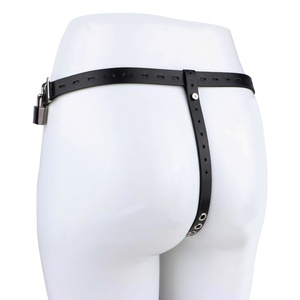 Wholesale Realistic Hollow <b>Dildo</b> Chastity Cage Silicone Abstinence Penis Ring Male Cock Lock Gay Penis Bondage Match Lock Belt - Product Image 3