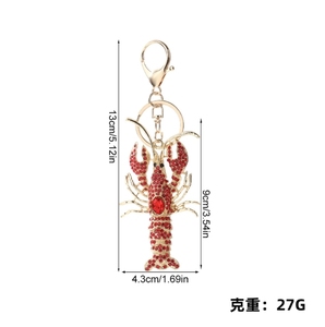 Porte-clés pendentif mousqueton vintage en métal, motif dessin animé de crabe marin - Étanche, léger, cadeau créatif - Product Image 4