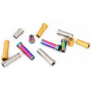 Aluminium Hex Cap <b>Screws</b> 12mm Diameter Anodized Rainbow Gold Finish Metric Threaded Fasteners - Product Image 3