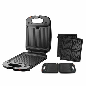 Sandwichera 2 en 1 Dsp Dansong con Placas Intercambiables con Revestimiento Antiadherente para Waffles y Sándwiches para el Desayuno - Product Image 1