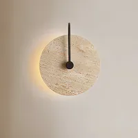 Applique murale en travertin nordique Wabi Sabi, pierre naturelle, pour la décoration de la chambre à coucher, salon, restaurant, hôtel, couloir, LED