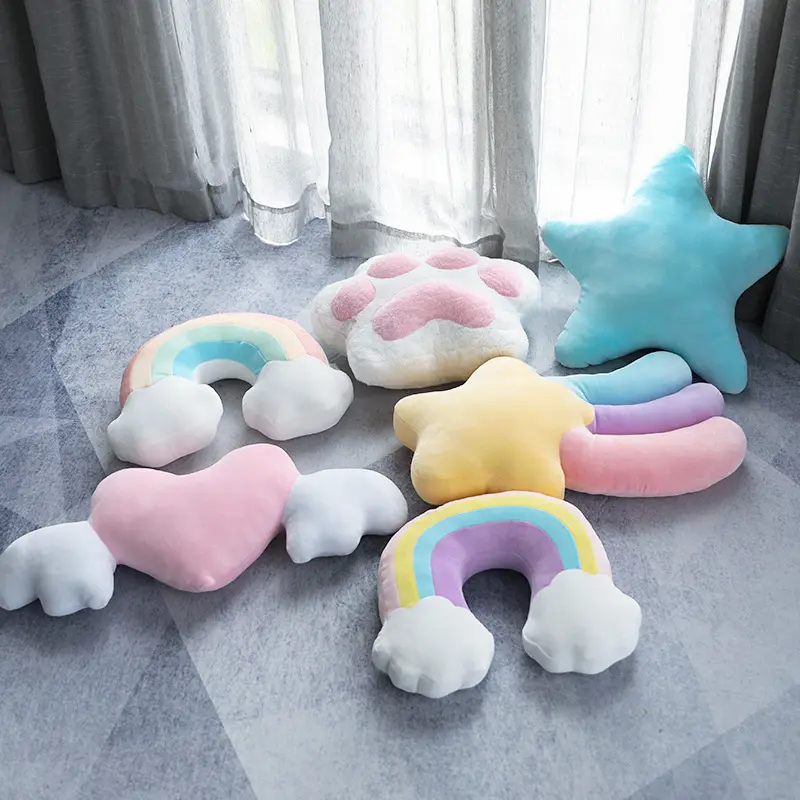 Coussin doux de Style coréen pour enfants, jouets en peluche, beaux nuage et smiley, pour petites filles, cadeau pour enfants, oreiller en peluche