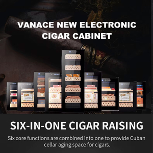 Humidor per Sigari in Legno di Cedro Vanace con Personalizzazione Logo, Grande Capacità, Vetrina Espositiva con Porta in Vetro - Product Image 2