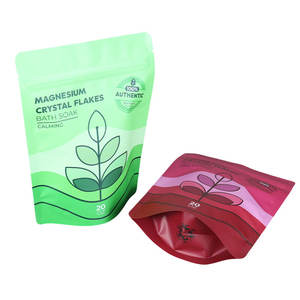 Embalaje de sales de baño, bolsas de embalaje de sal de baño resellables compuestas personalizadas, bolsa de pie Mylar, bolsas reutilizables con cremallera - Product Image 1