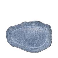 Plato Plano Oyster Granilla Azul 30x22cm, Vajilla Abstracta