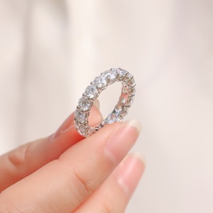 IGI chứng nhận pt950 phong cách cổ điển 14k 18K vàng hình tròn 3mm 4mm phòng thí nghiệm Kim Cương Đính hôn Nhẫn cưới cvd hpht nhẫn cho phụ nữ - Product Image 6