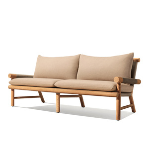 Ensemble de canapés d'extérieur en rotin avec structure en teck, <span class=keywords><strong>mousse</strong></span> haute densité, bois de teck massif, <span class=keywords><strong>canapé</strong></span> d'extérieur durable en teck <span class=keywords><strong>pour</strong></span> le jardin - Product Image 3