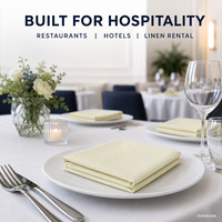 Servilleta de Poliéster Hilado Color Marfil 20x20 Pulgadas 240GSM para Uso Comercial en Restaurantes y Hoteles, Lencería de Mesa para Lavandería, Alquiler y OEM