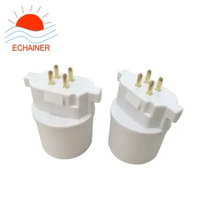 Adaptador de lâmpada gx10q para e27, suporte de lâmpada conversor gx10q para e27, 4 pinos de soquete
