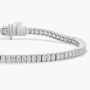 Emerald Cut Prong Tennis <b>Bracelet</b> OEM ODM emerald cut tennis <b>bracelet</b>. Custom <b>gold</b> <b>14K</b> 18K 22K. - Product Image 3