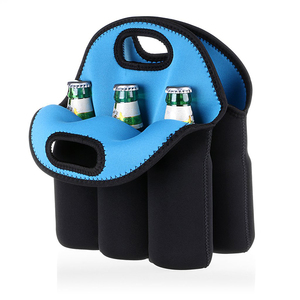 Bán Buôn Rắn Màu Đen Sáu Gói Có Thể Mát Túi Neoprene Bia Chai Tay Áo Màu Xanh Rượu Vang Chai Tay Áo Tàu Sân Bay Và Rượu Vang Thủy Tinh Chủ - Product Image 1