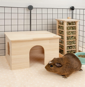 Chinchilla artesanal de madera y conejillos de indias escondite casa de madera con letrero de pared de ventana para <span class=keywords><strong>cabaña</strong></span> de cerdos - Product Image 4