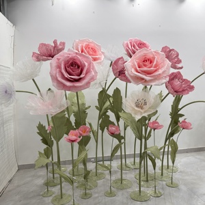 <span class=keywords><strong>E</strong></span>-247 Fiori Giganti in Carta <span class=keywords><strong>e</strong></span> Organza per Palcoscenico Matrimoniale, <span class=keywords><strong>Rose</strong></span> Bianche <span class=keywords><strong>e</strong></span> Rosse per Decorazioni <span class=keywords><strong>e</strong></span> Vetrine - Product Image 2
