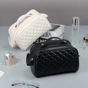Pudcoco — sac à cosmétiques de voyage en cuir PU, pochette pour rangement de maquillage pour femmes - Product Image 6