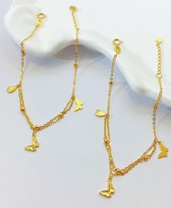 Xinfly Pulseras de Cadena con Hojas y Mariposas de Oro Real de 18K de Alta Calidad para Mujer - Product Image 3