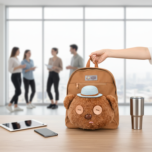 Sac à dos <span class=keywords><strong>TIM</strong></span> Bear avec bretelles extra larges et douces, sac d'école et de voyage en microfibre, design de dessin animé mignon - Product Image 6