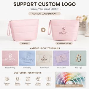 Sac de toilette en nylon grande capacité, organiseur de maquillage de voyage, pochette portable avec poignée, logo personnalisé OEM ODM - Product Image 5