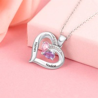 Collar con colgante de corazón de plata de ley 925 con letra verso personalizado para mujer