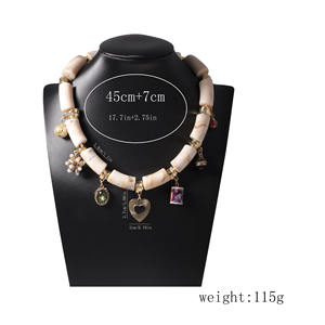 สร้อยคอไม้ไผ่เรซินจี้อัลลอยดีไซน์สร้างสรรค์ตามสมัยนิยม - Product Image 2